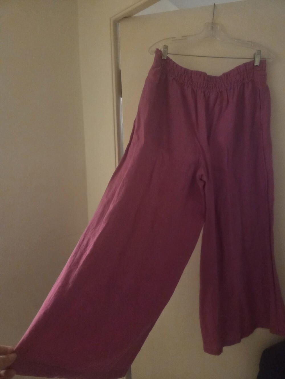 Anthropologie Somerset 100% Linen Pull-On Pants - Berry Rose NWOT - Picture 9 of 9